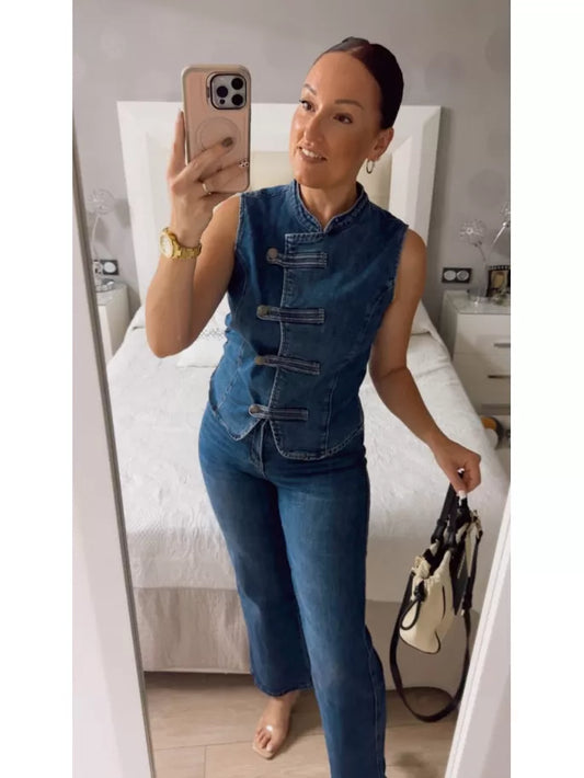CHALECO TANIA VAQUERO