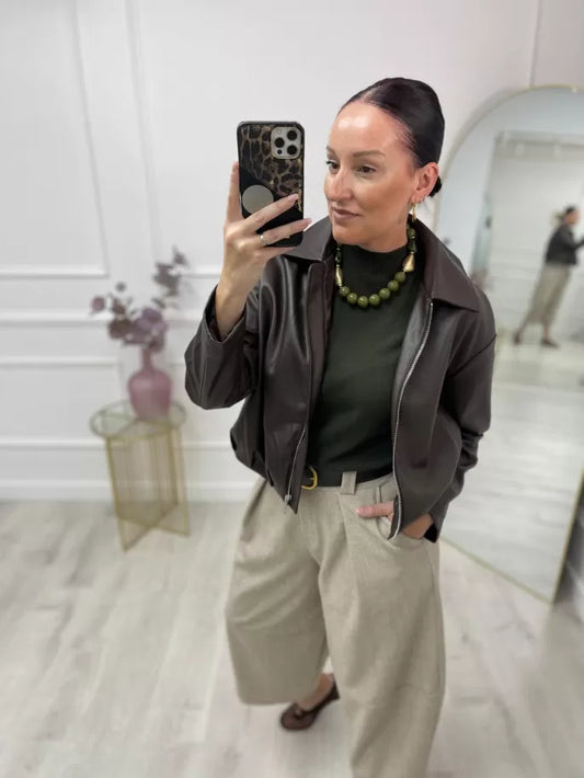 CHAQUETA BRUNA POLIPIEL