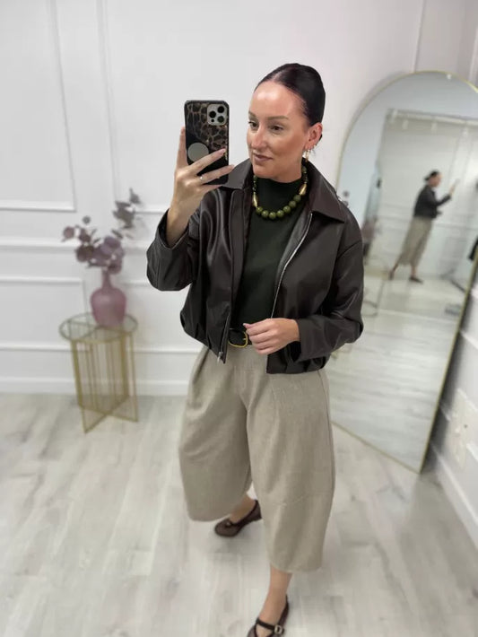 CHAQUETA BRUNA POLIPIEL