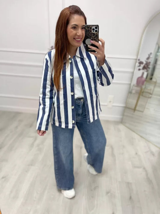 SOBRECAMISA MARINA RAYAS