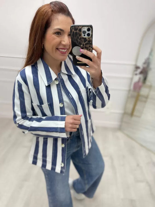 SOBRECAMISA MARINA RAYAS