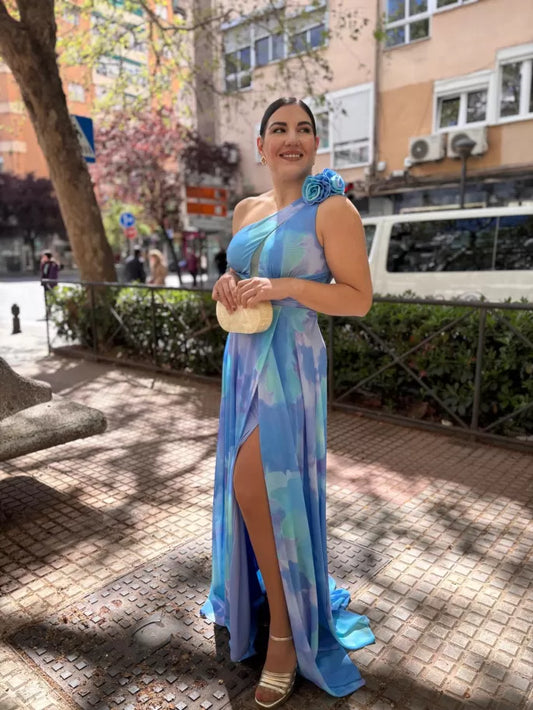 VESTIDO ECUADOR FLOR CELESTE