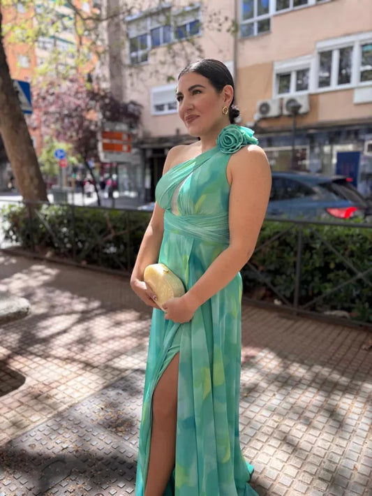VESTIDO ECUADOR FLOR VERDE