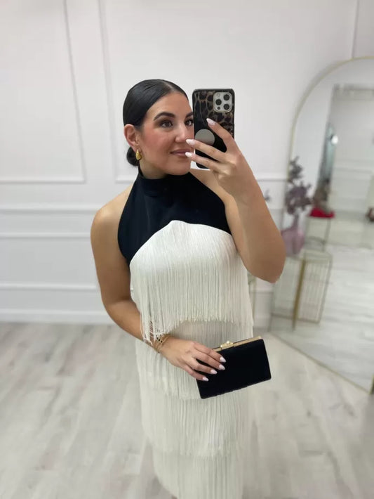 VESTIDO HALTER FLECO