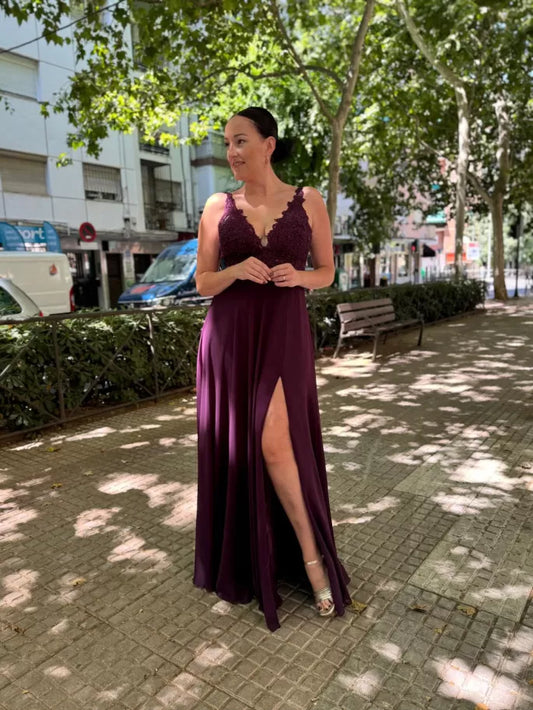 VESTIDO NEIVA BERENJENA
